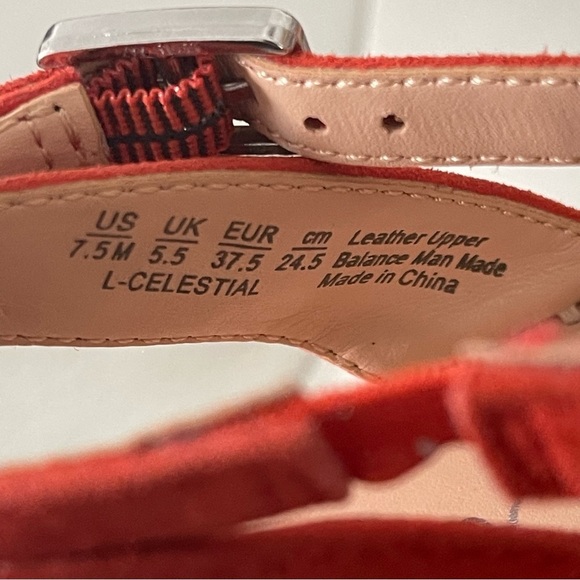 Franco Sarto Celestial Wedge Suede Sandals Orange with silver hardware size 7.5 - Picture 6 of 12